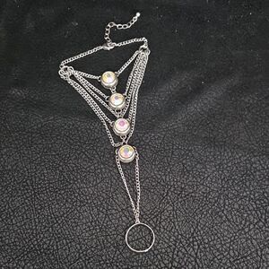 Elegant Silver Multi-Color Hand Chain Bracelet